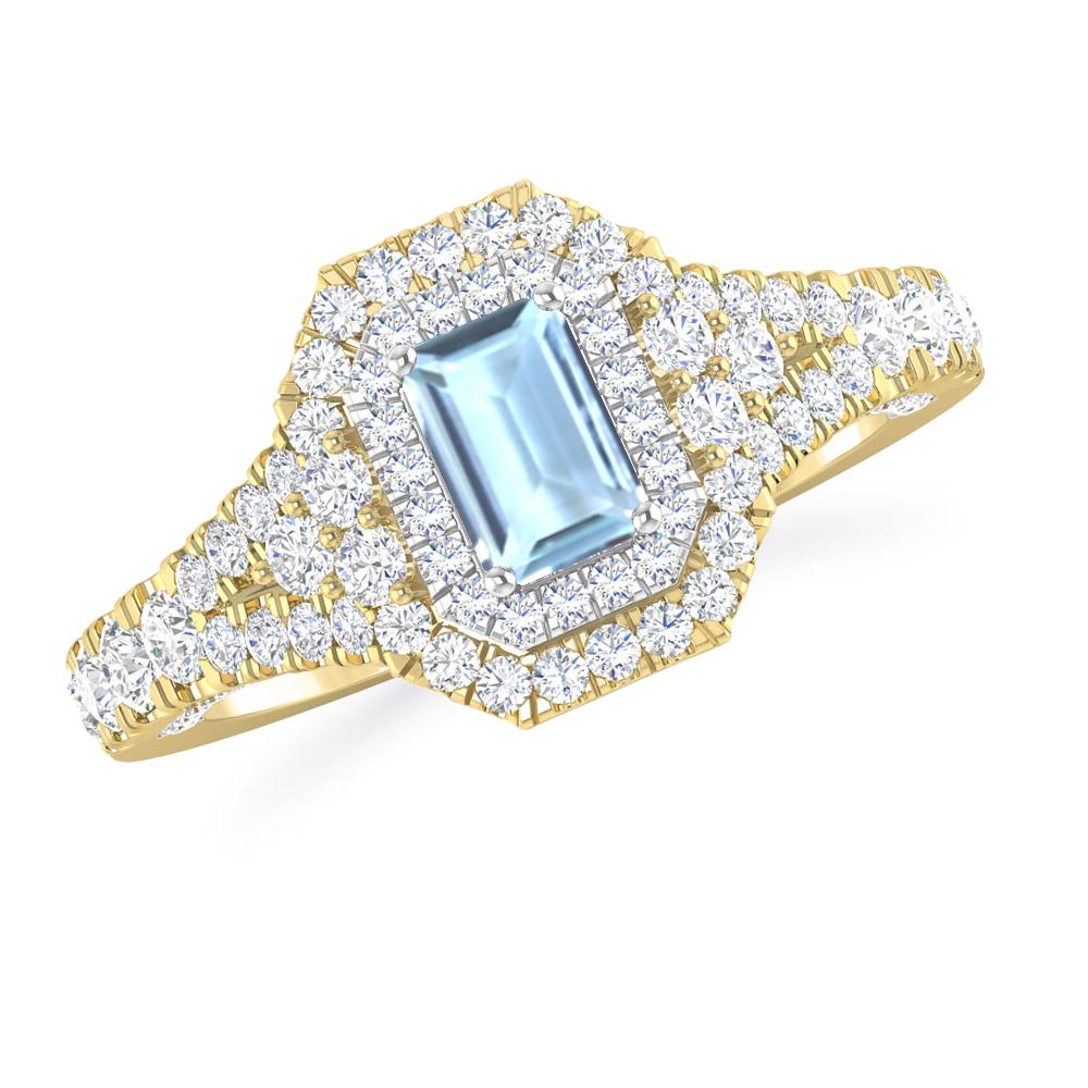 Yellow Gold - Aquamarine