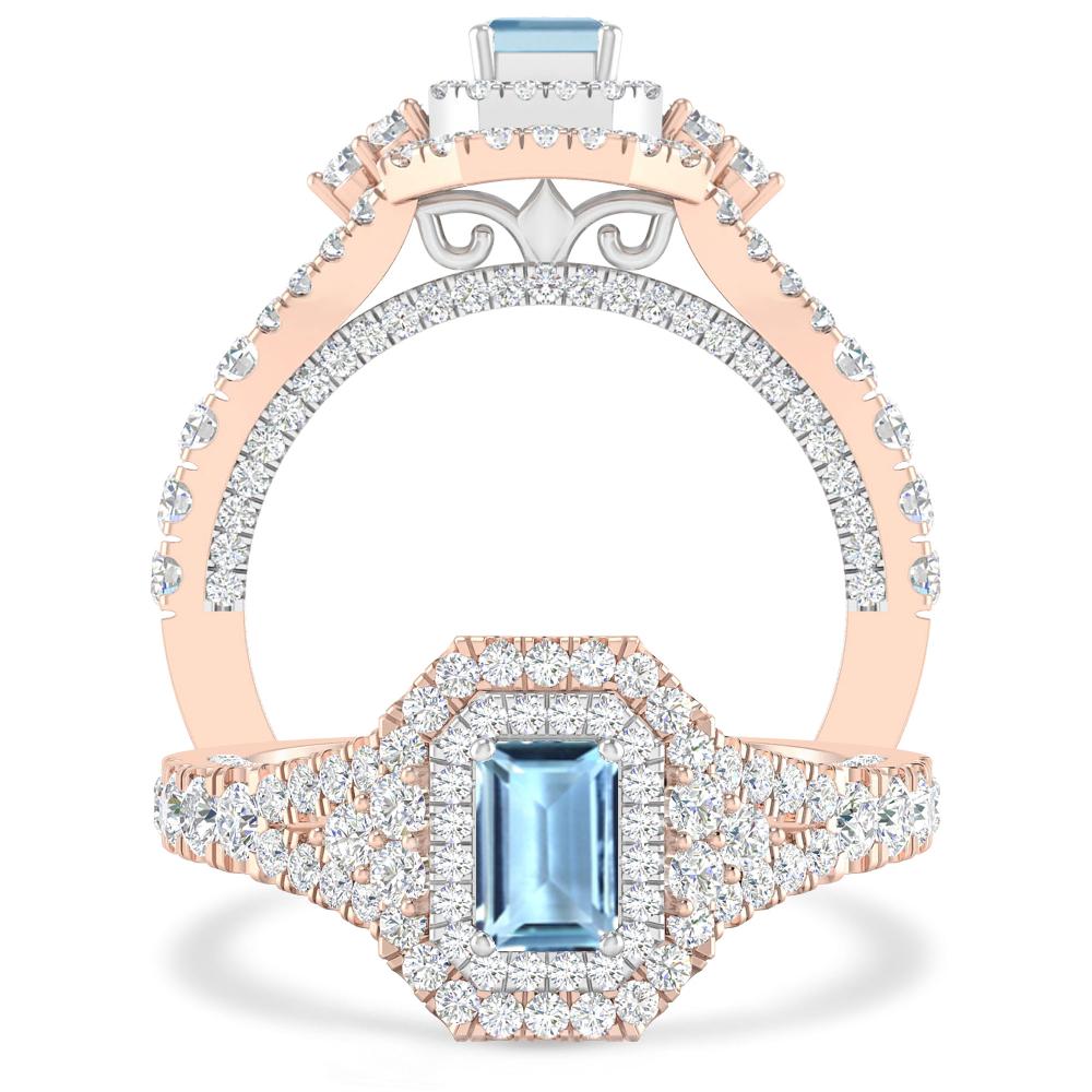 Rose Gold - Aquamarine