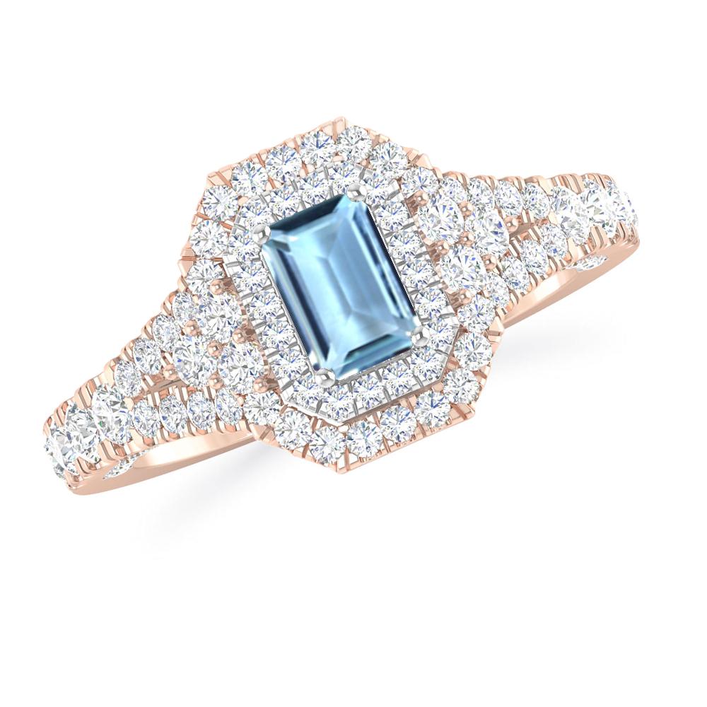 Rose Gold - Aquamarine