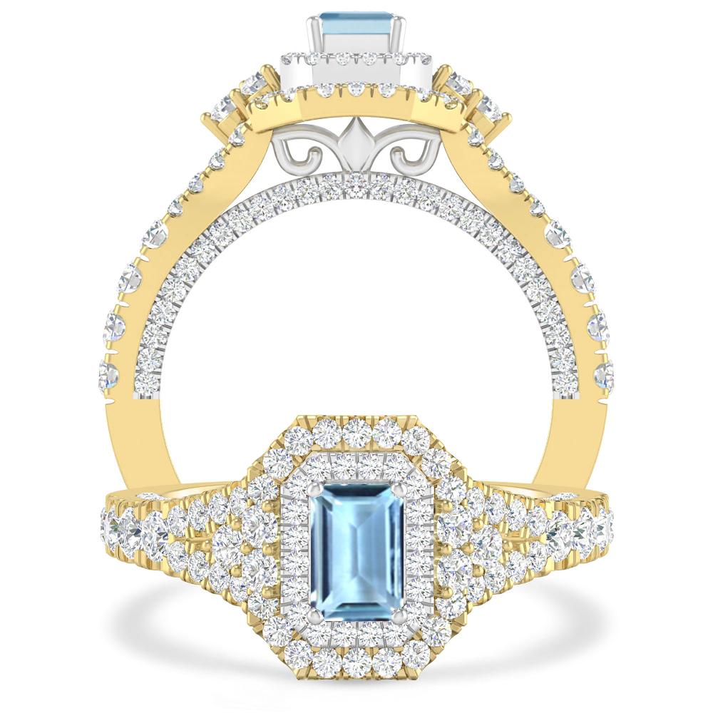 Yellow Gold - Aquamarine