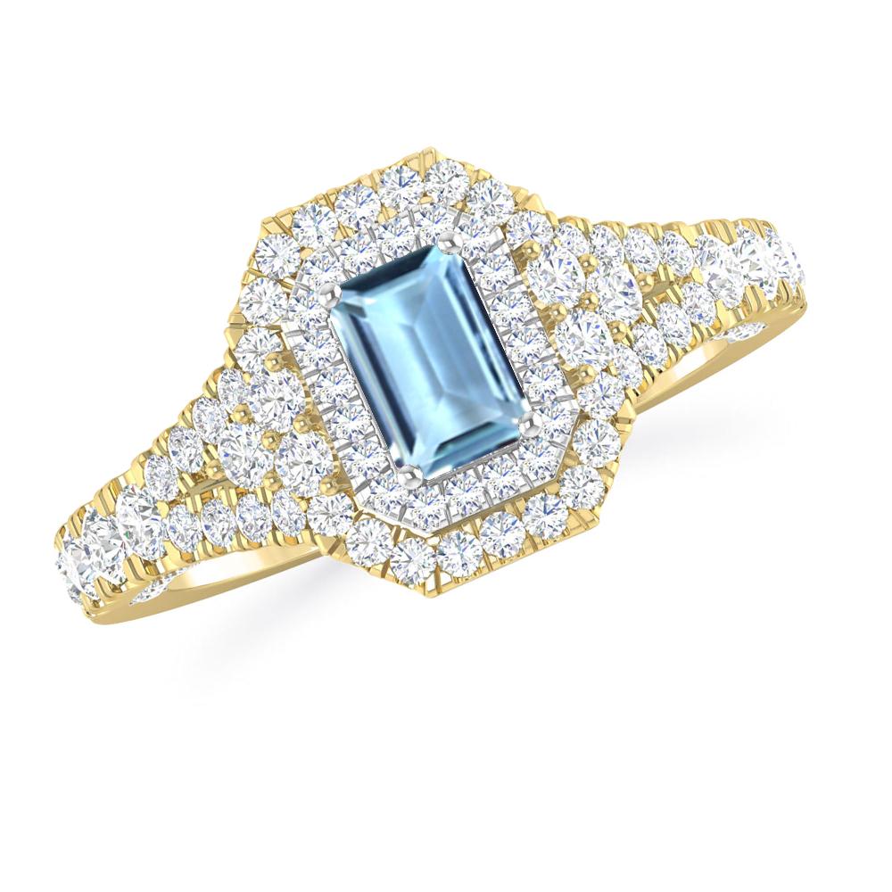Yellow Gold - Aquamarine