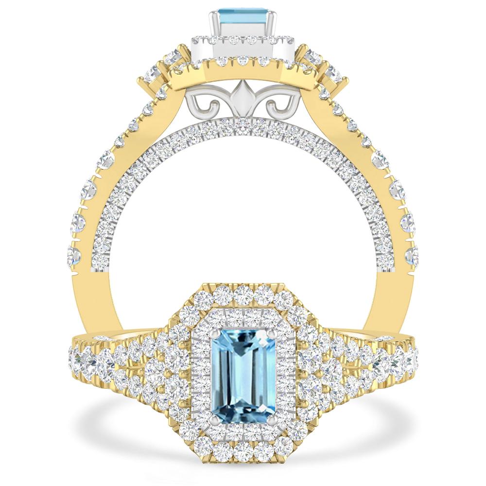 Yellow Gold - Aquamarine