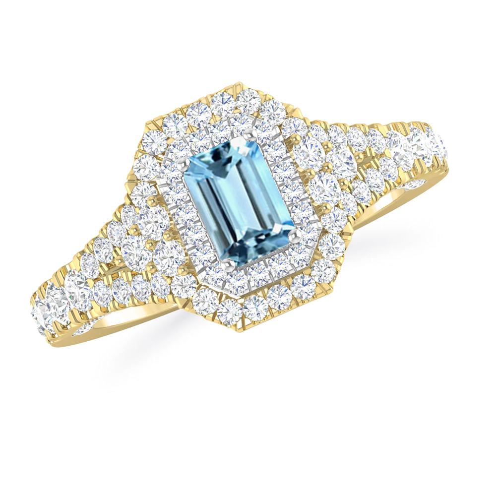 Yellow Gold - Aquamarine