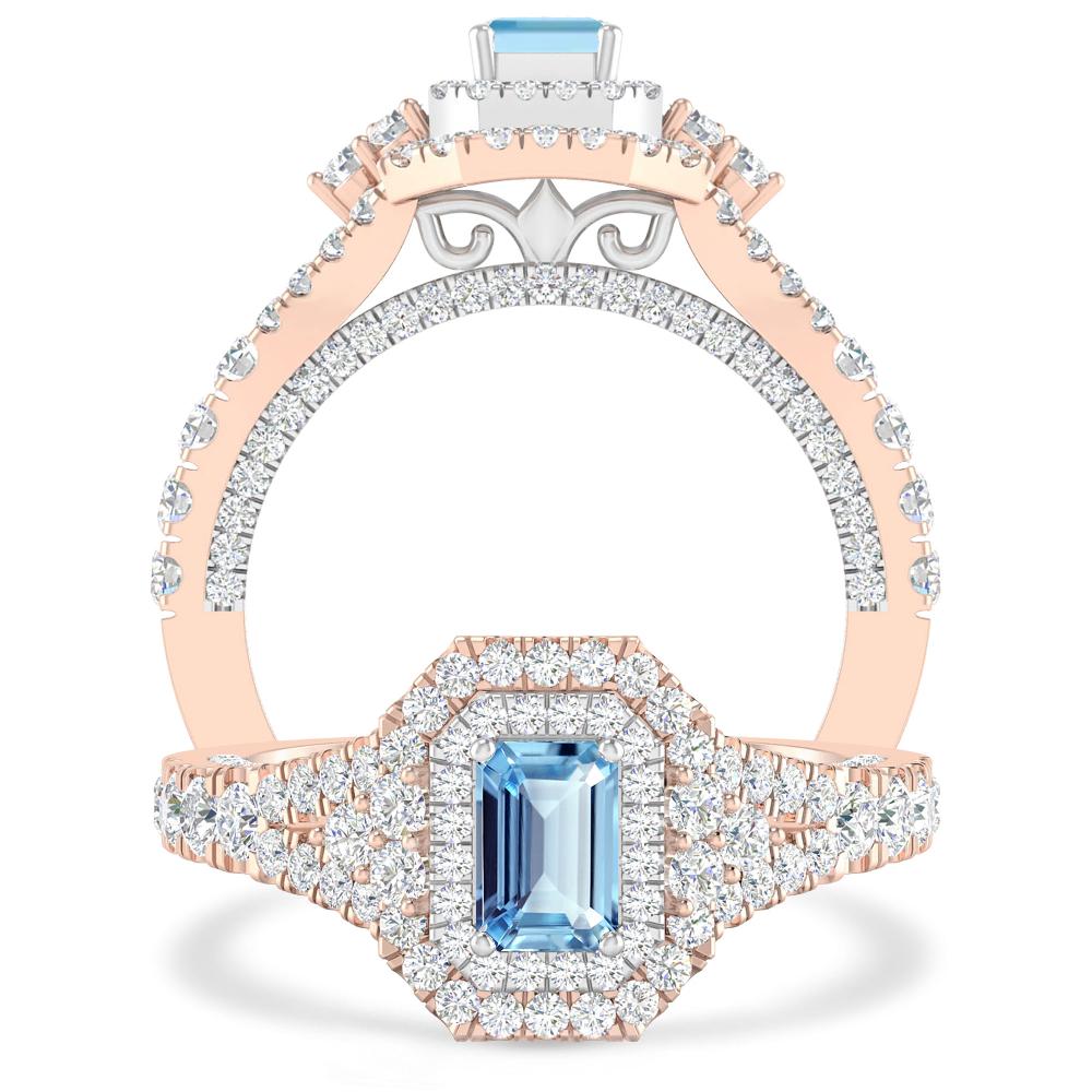 Rose Gold - Aquamarine