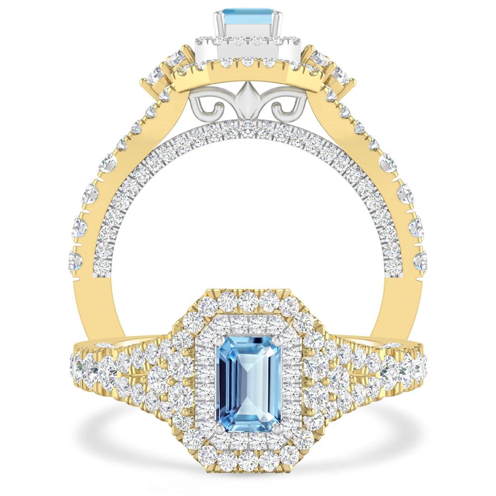 Yellow Gold - Aquamarine