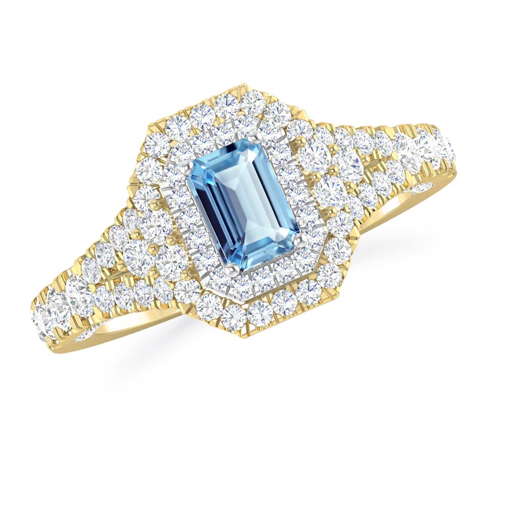 Yellow Gold - Aquamarine