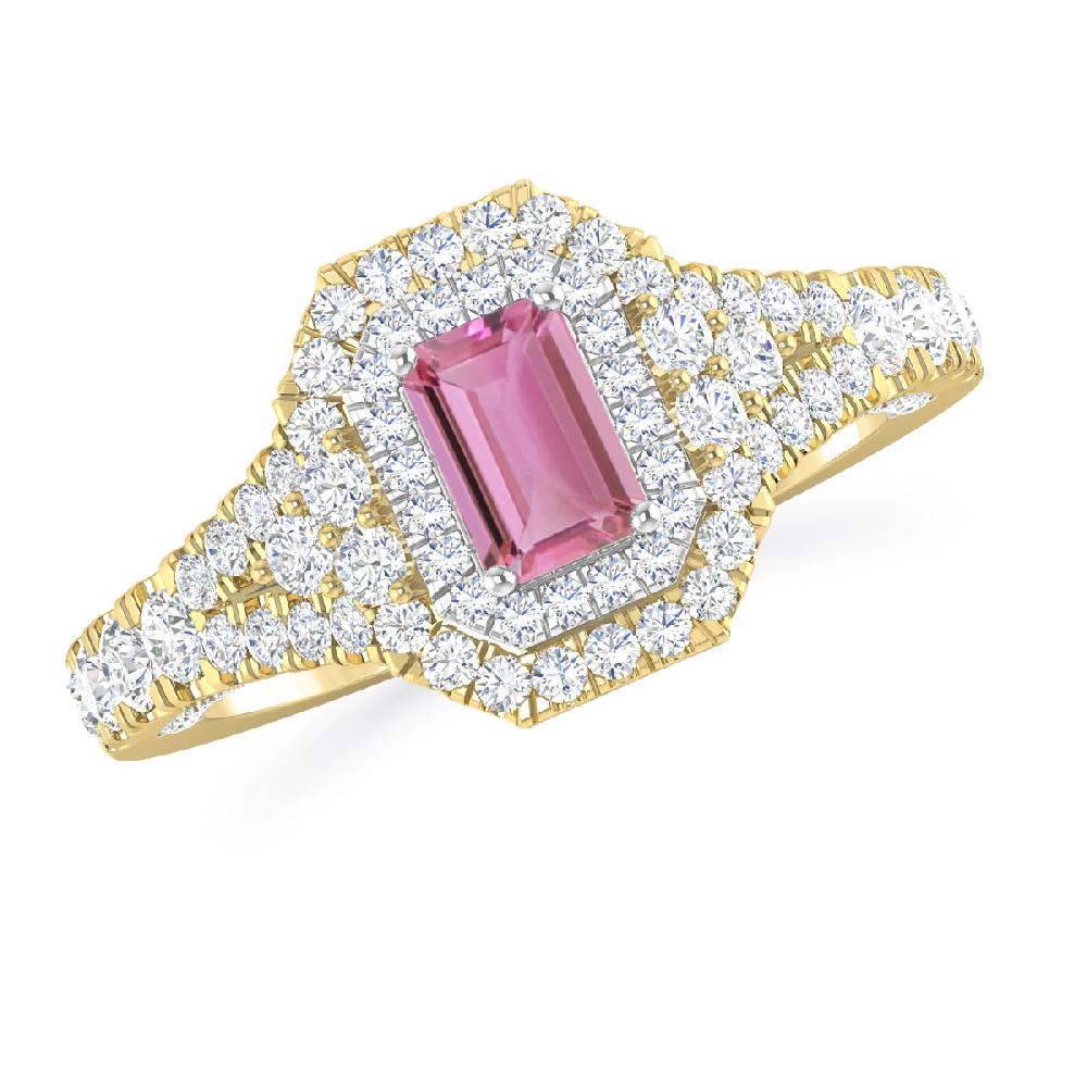 Yellow Gold - Pink Tourmaline