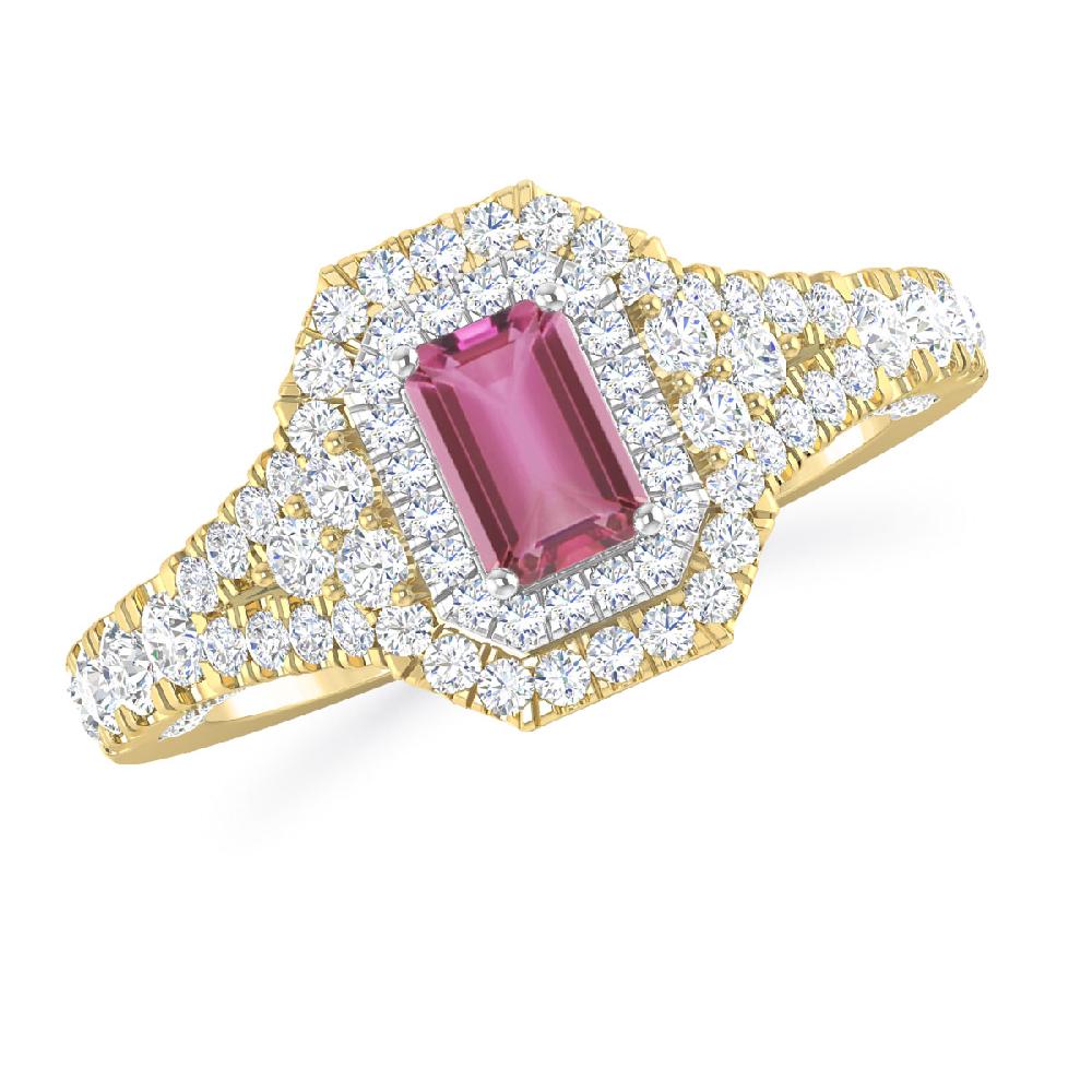 Yellow Gold - Pink Tourmaline