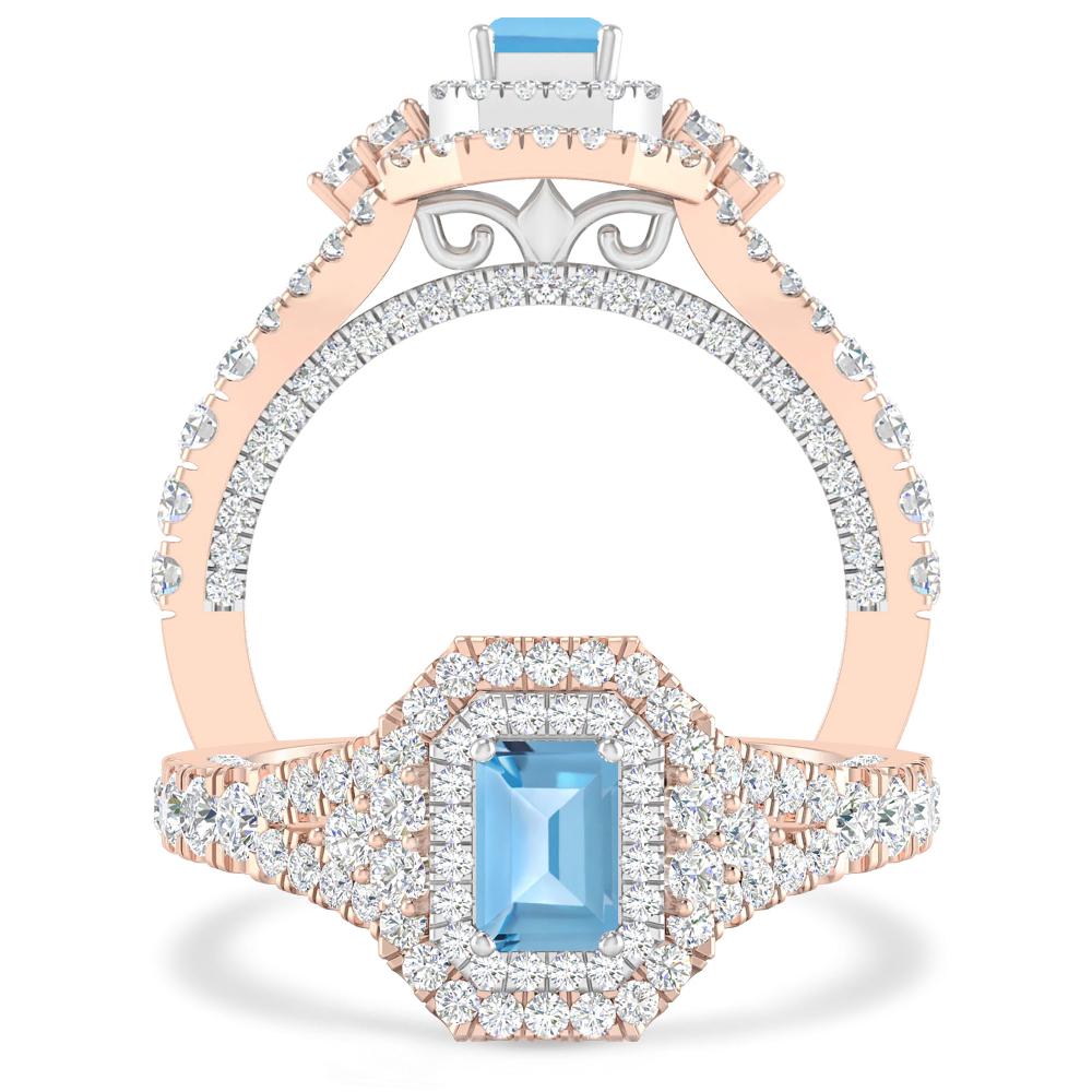 Rose Gold - Blue Topaz