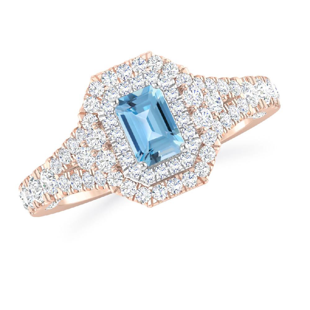 Rose Gold - Blue Topaz