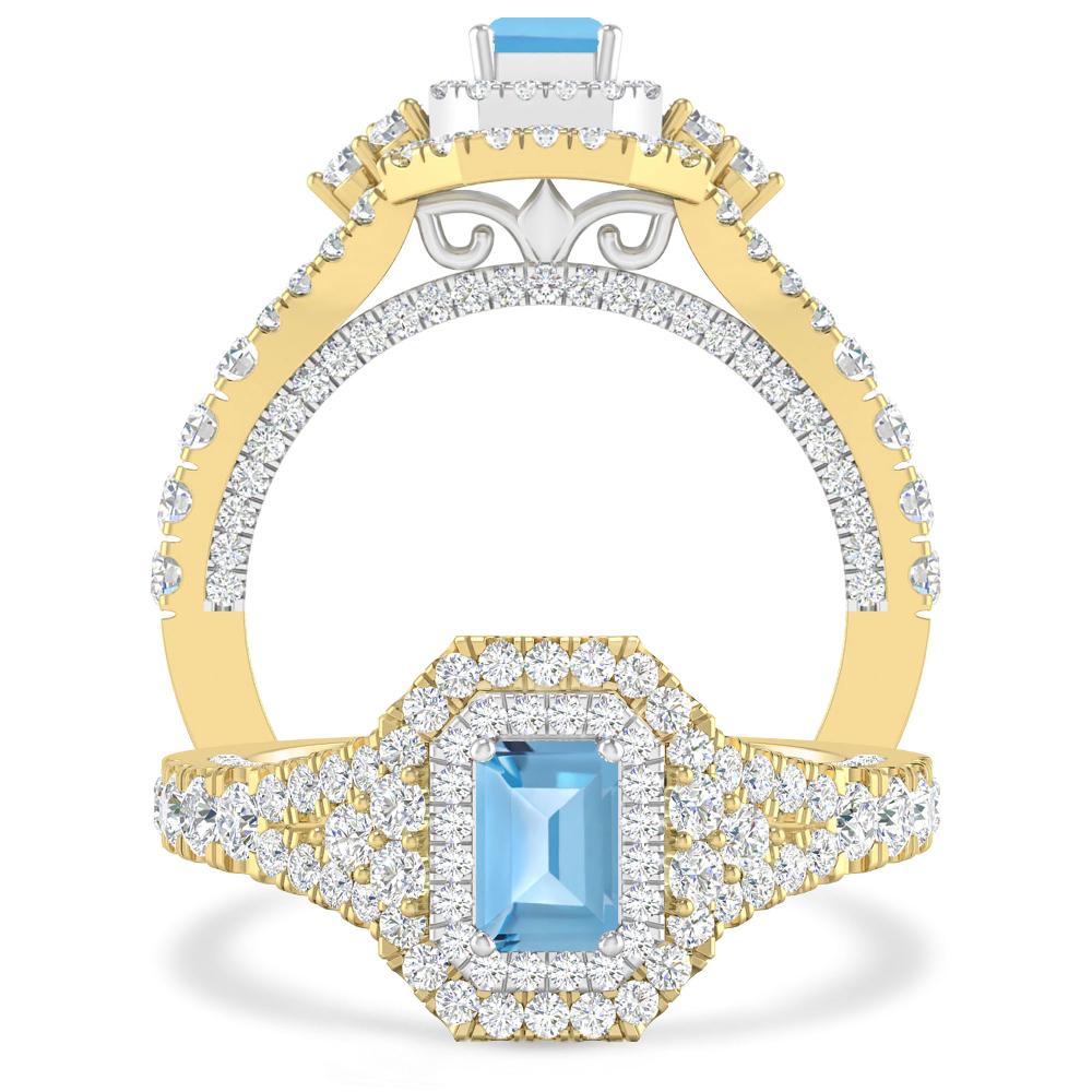 Yellow Gold - Blue Topaz