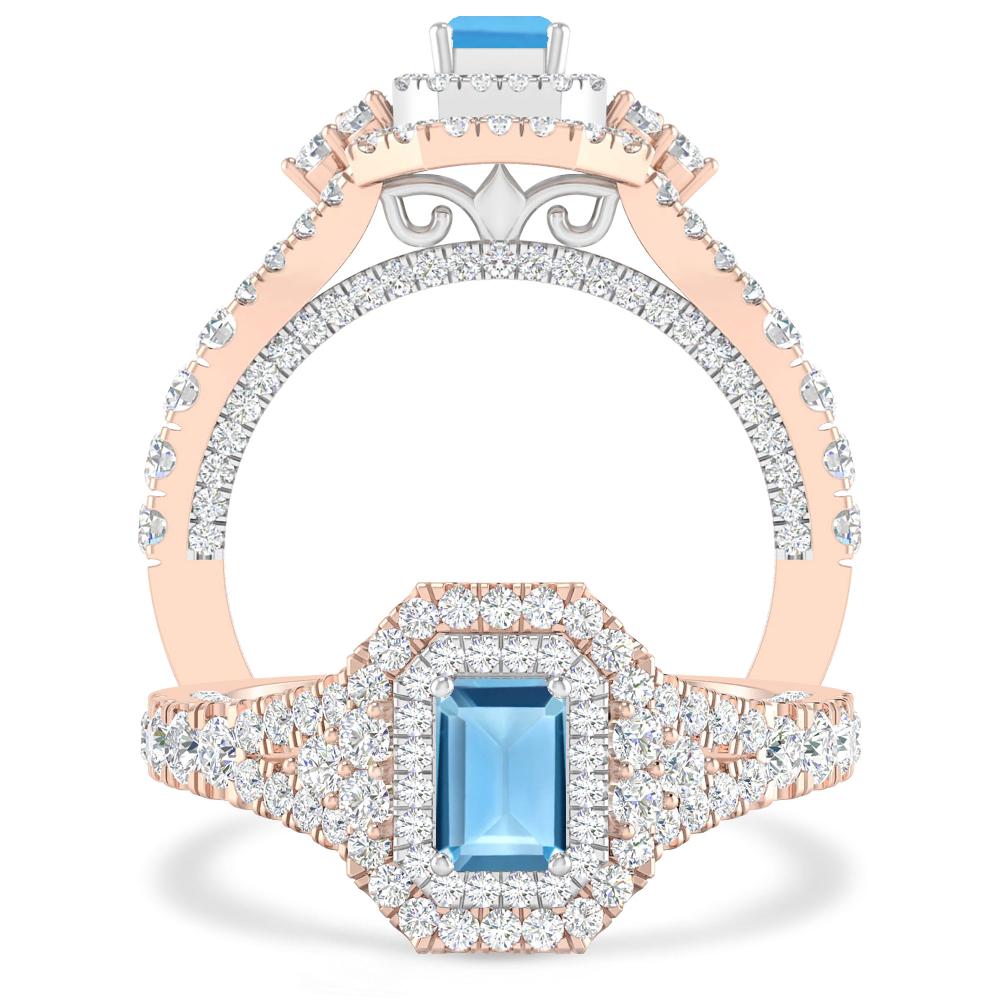 Rose Gold - Blue Topaz