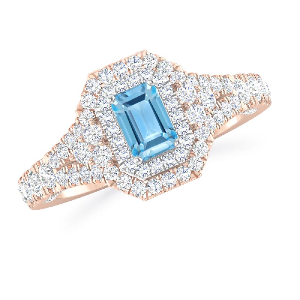 Rose Gold - Blue Topaz