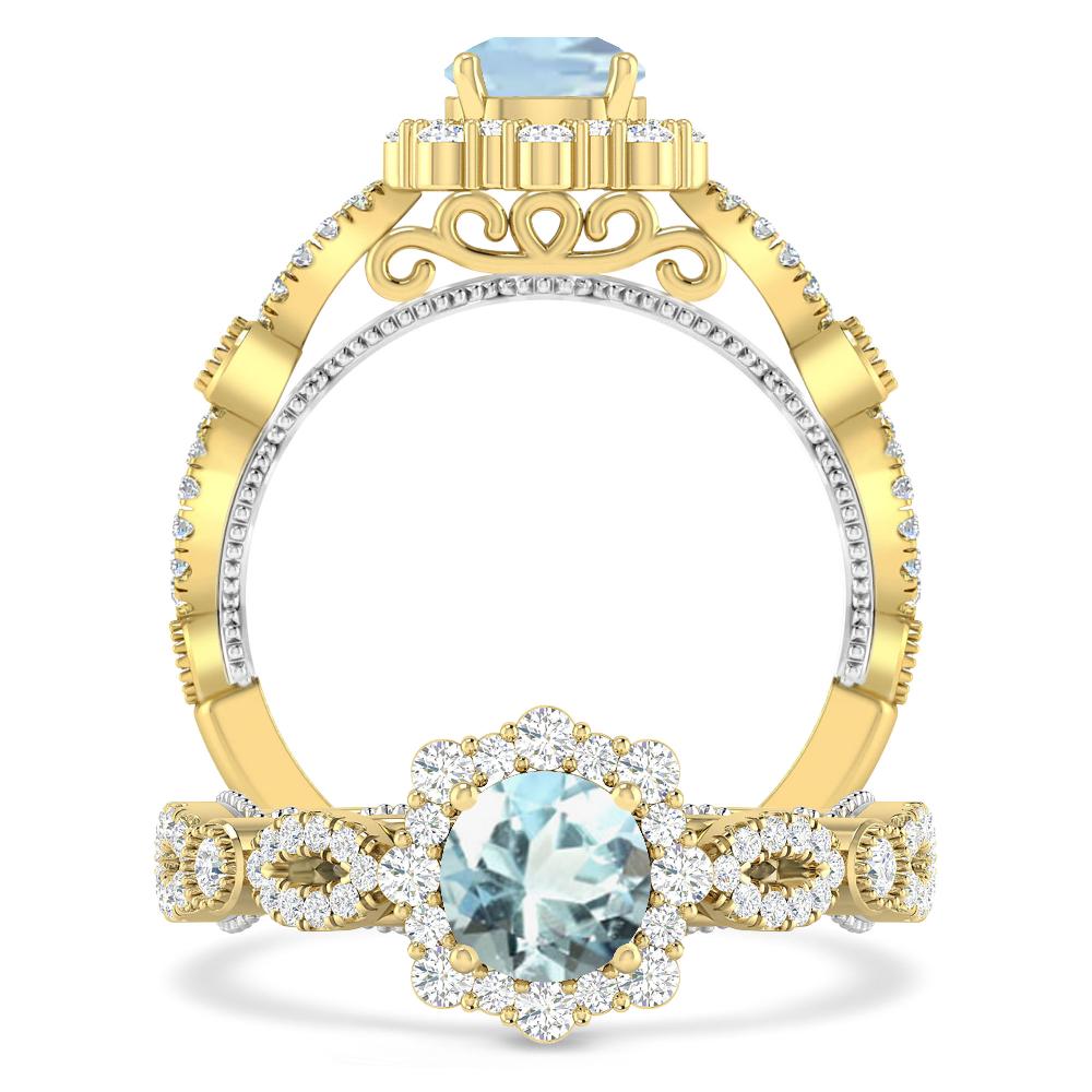 Yellow Gold - Aquamarine