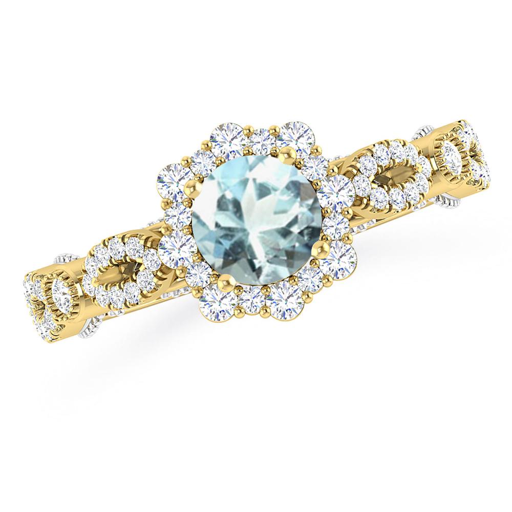 Yellow Gold - Aquamarine