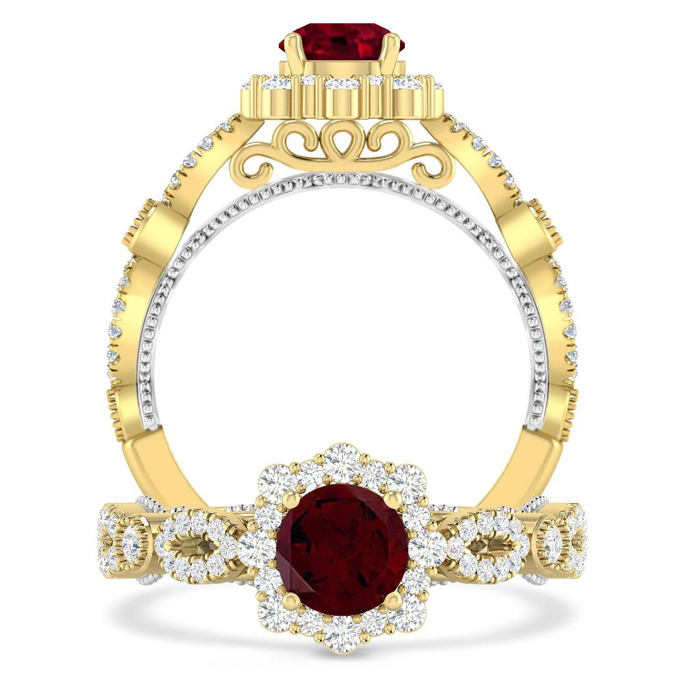Yellow Gold - Garnet