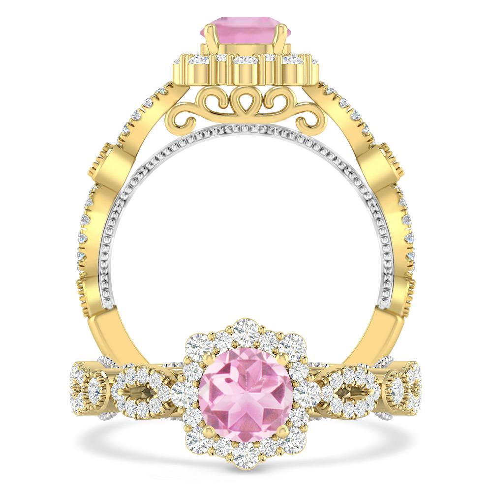 Yellow Gold - Pink Tourmaline
