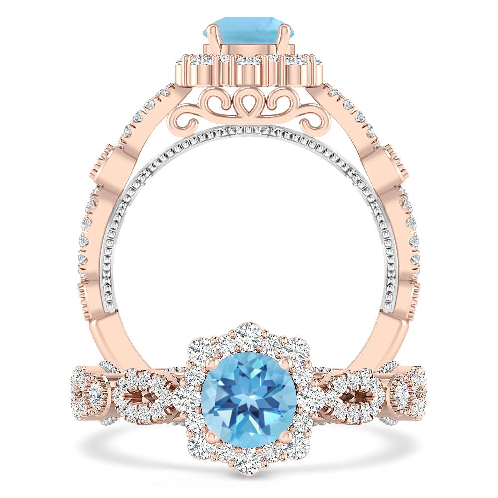 Rose Gold - Blue Topaz