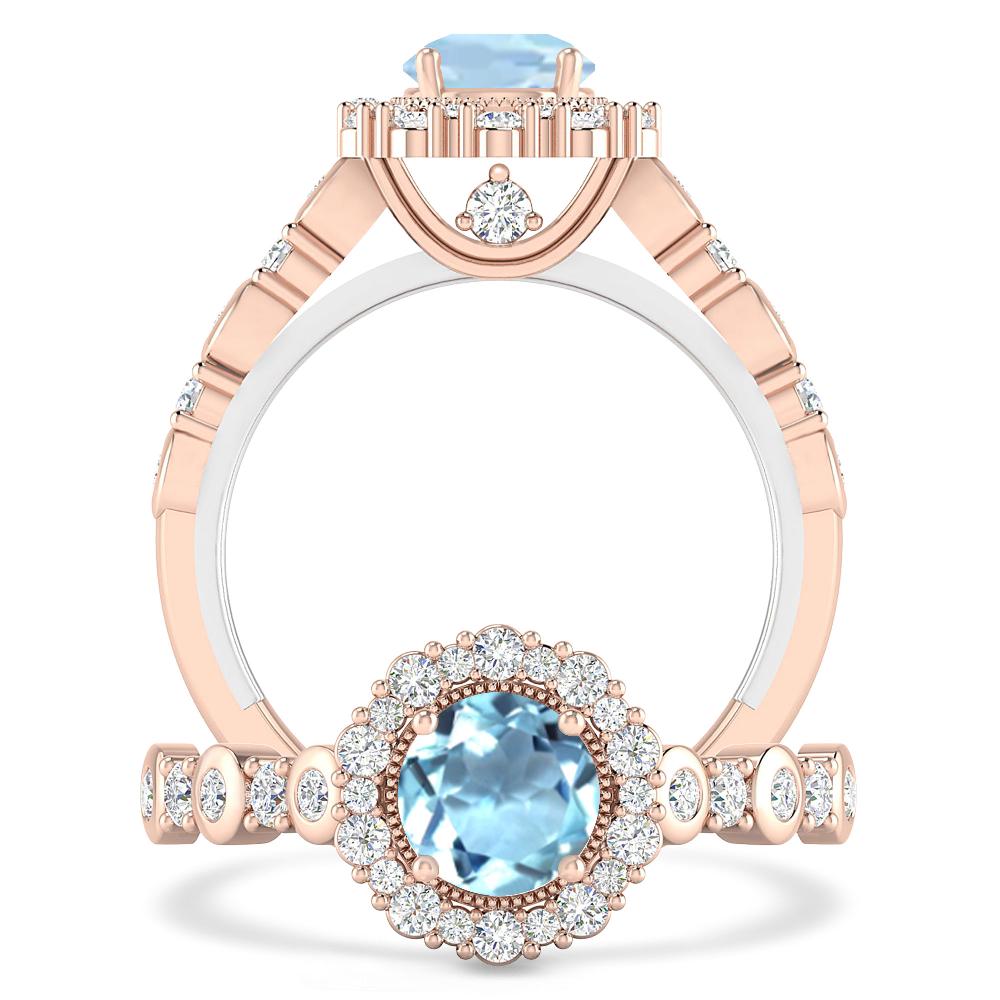 Rose Gold - Aquamarine