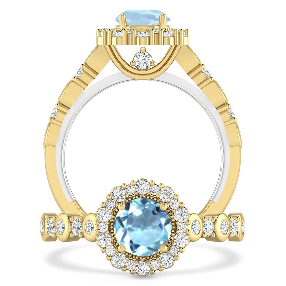 Yellow Gold - Aquamarine