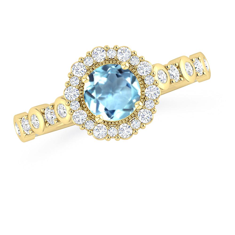 Yellow Gold - Aquamarine