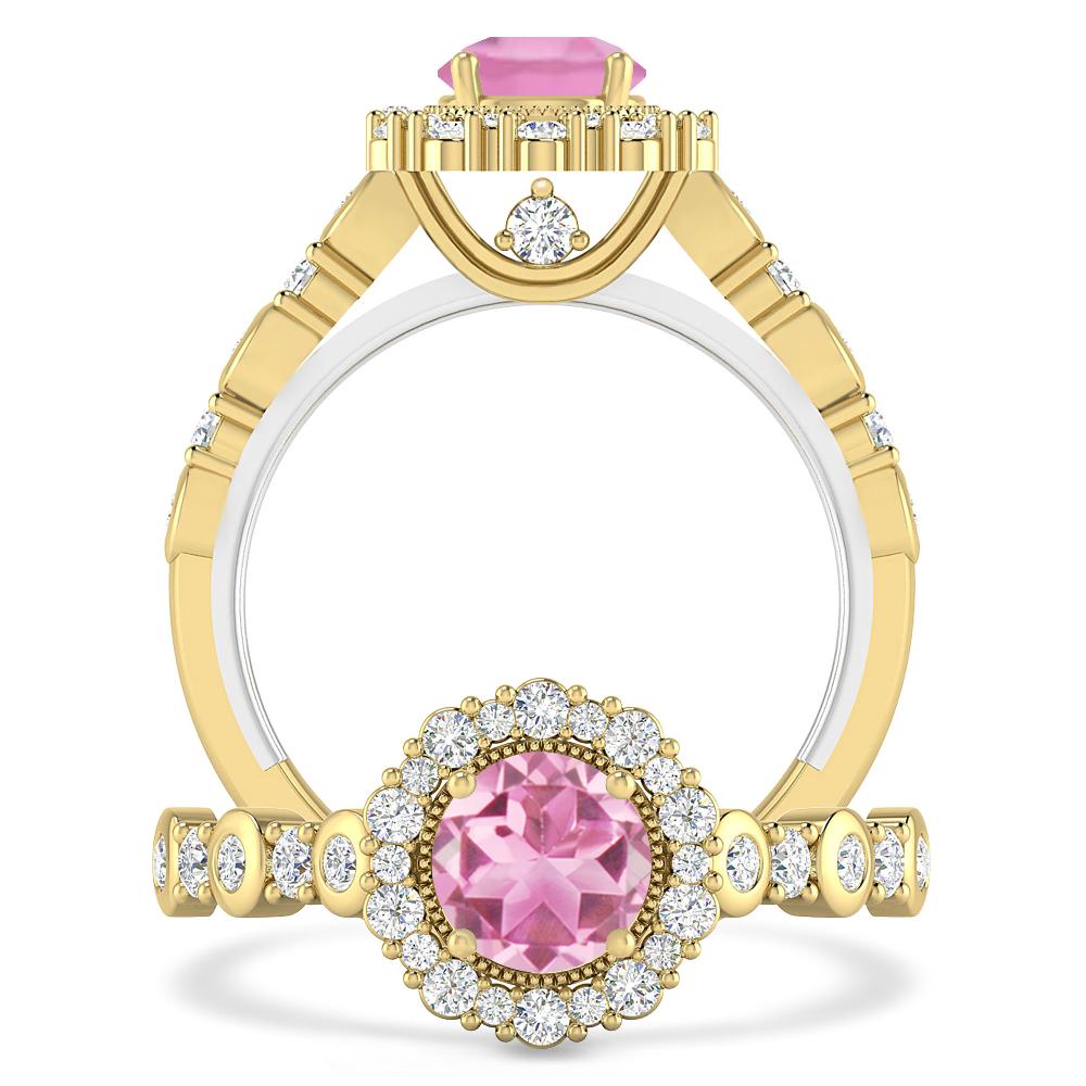 Yellow Gold - Pink Tourmaline