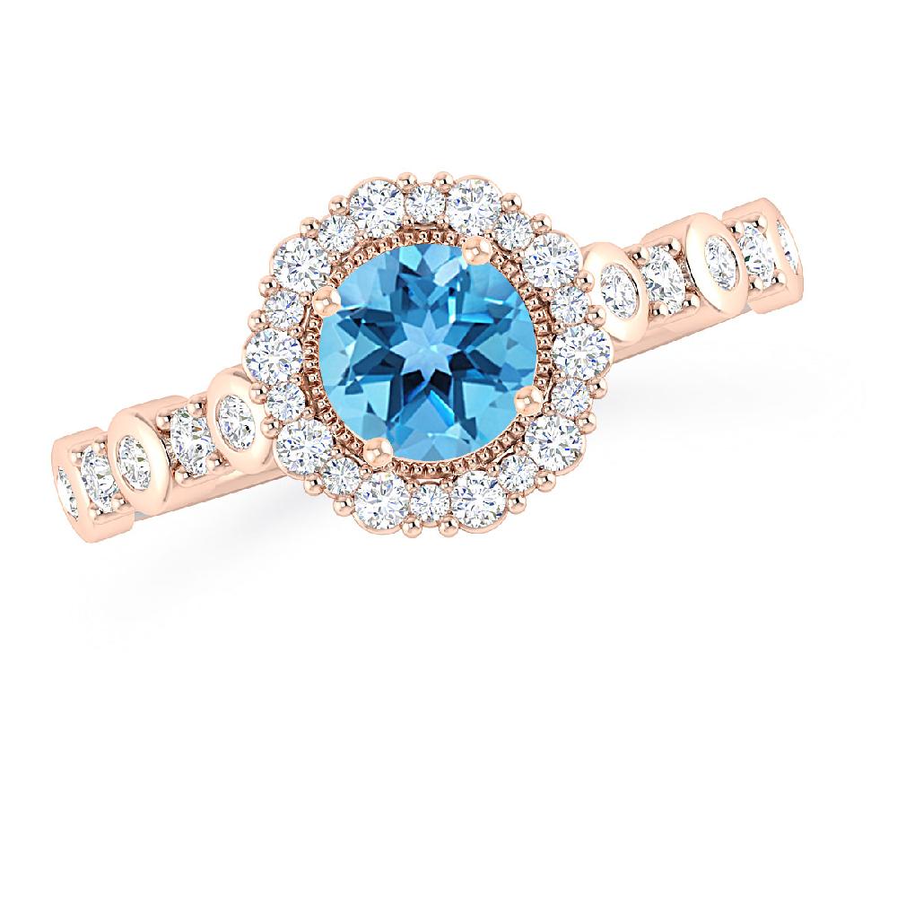 Rose Gold - Blue Topaz