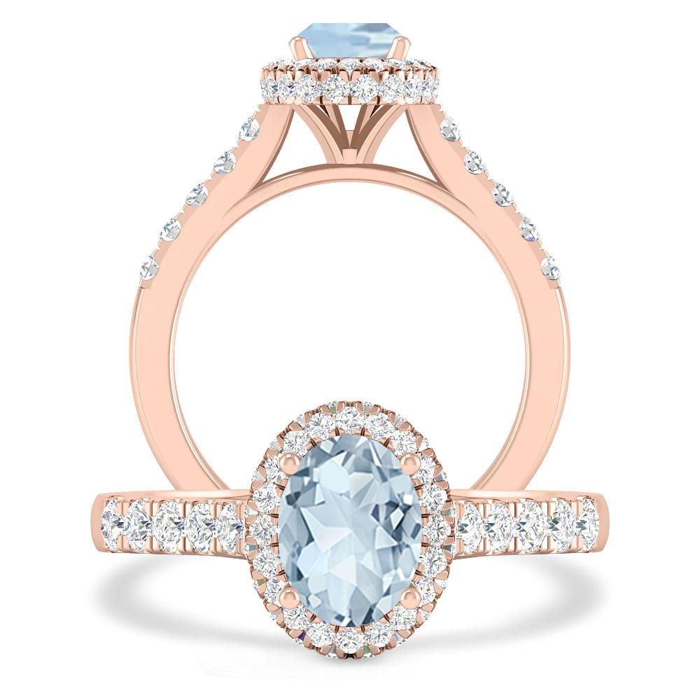 Rose Gold - Aquamarine