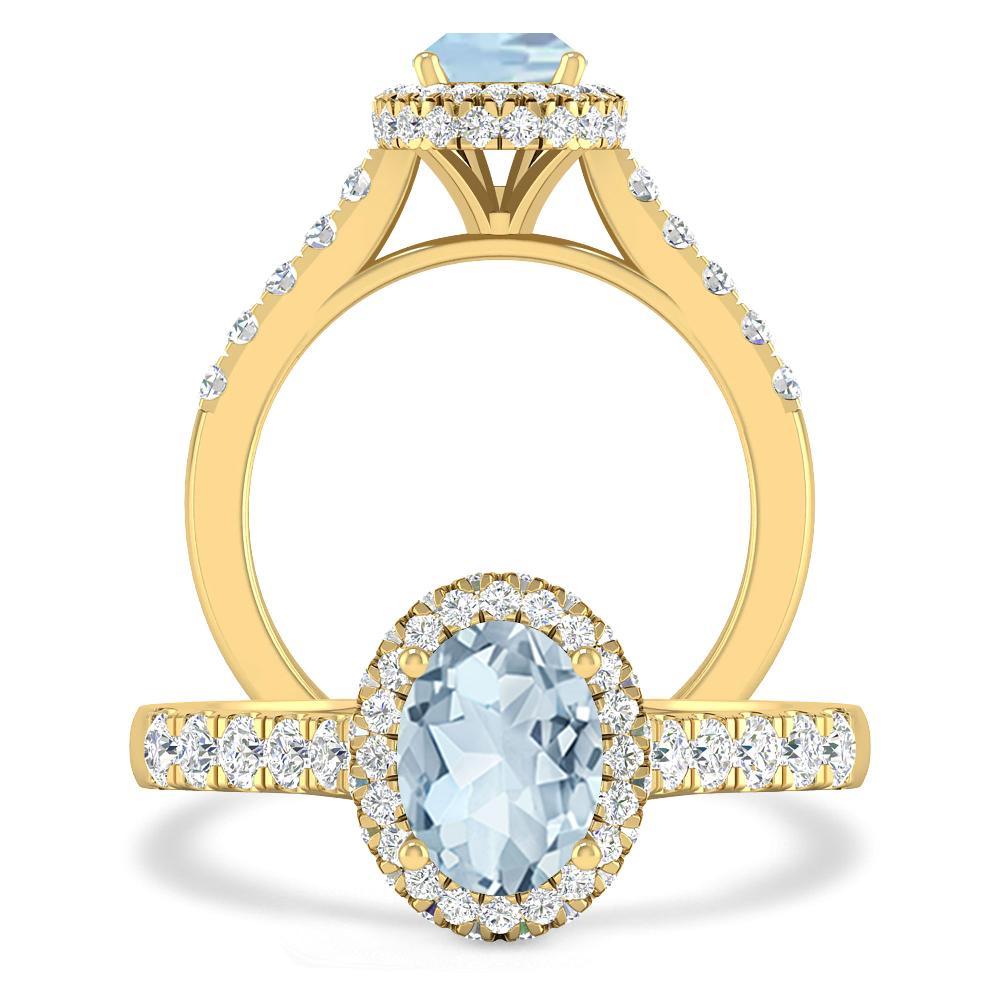 Yellow Gold - Aquamarine