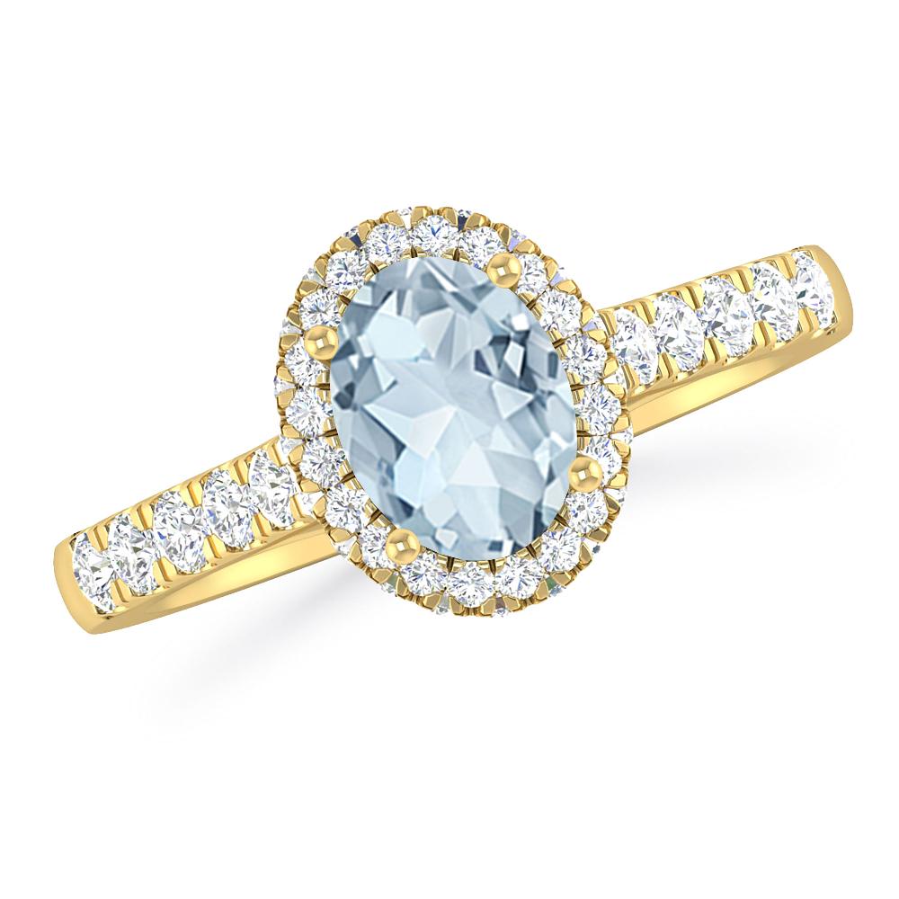 Yellow Gold - Aquamarine