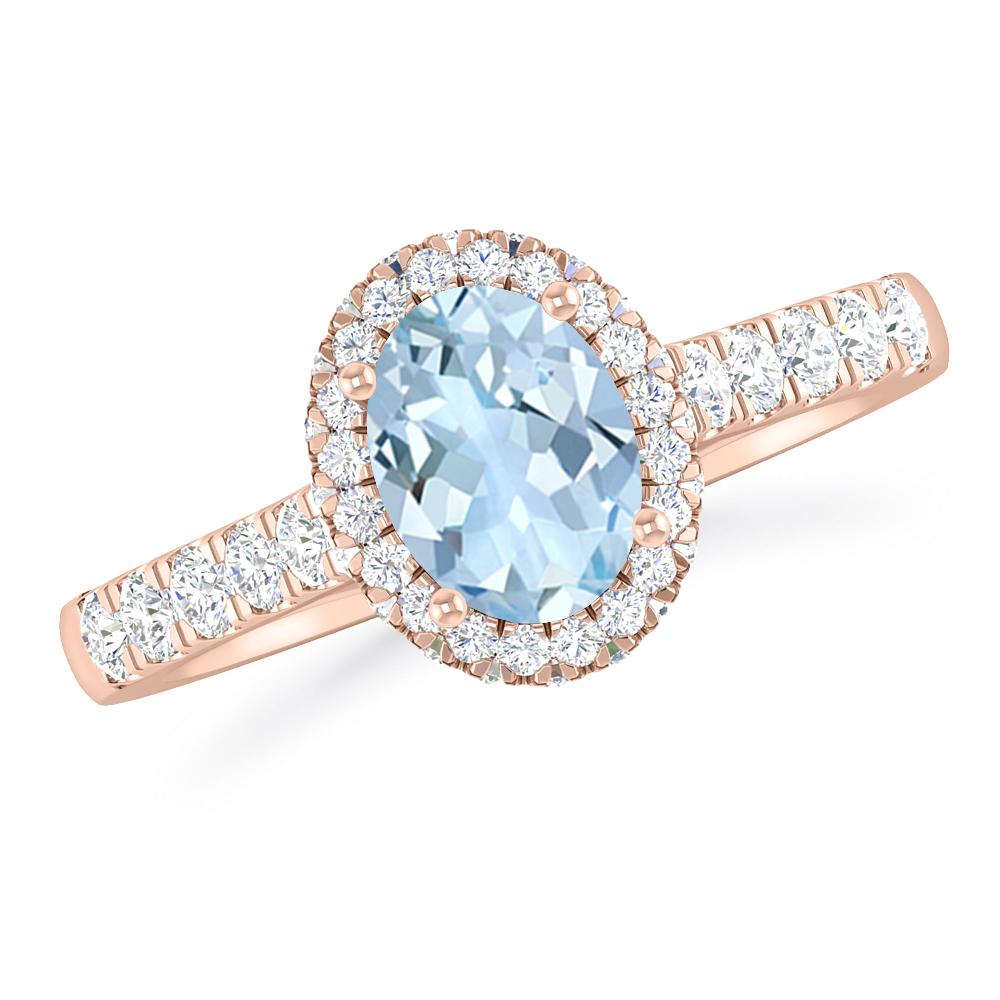 Rose Gold - Aquamarine