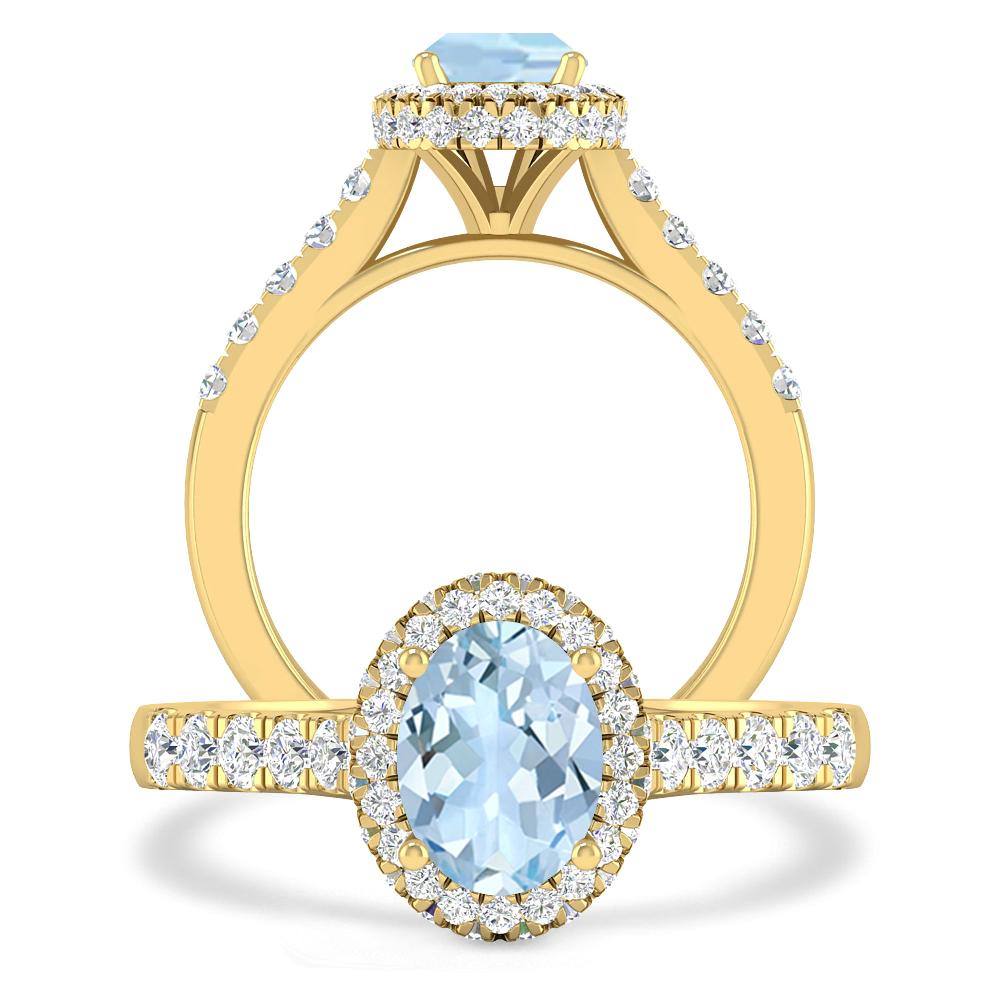 Yellow Gold - Aquamarine