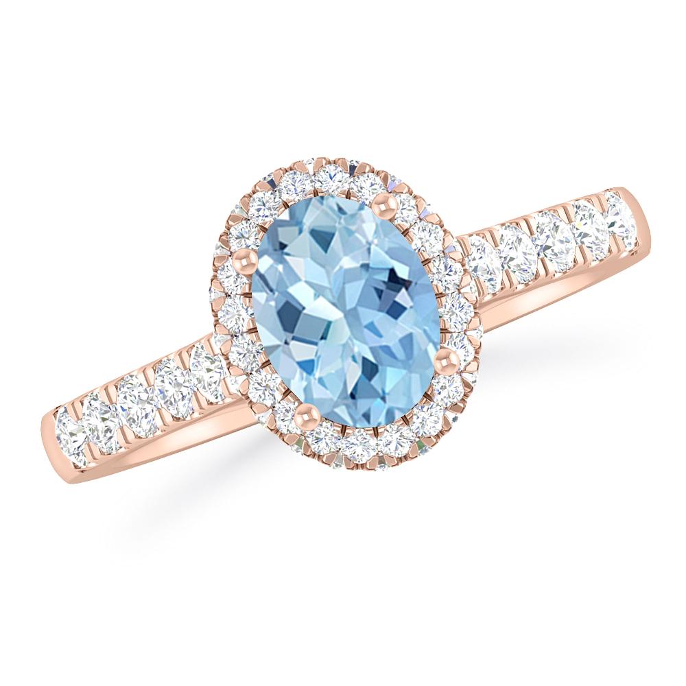 Rose Gold - Aquamarine