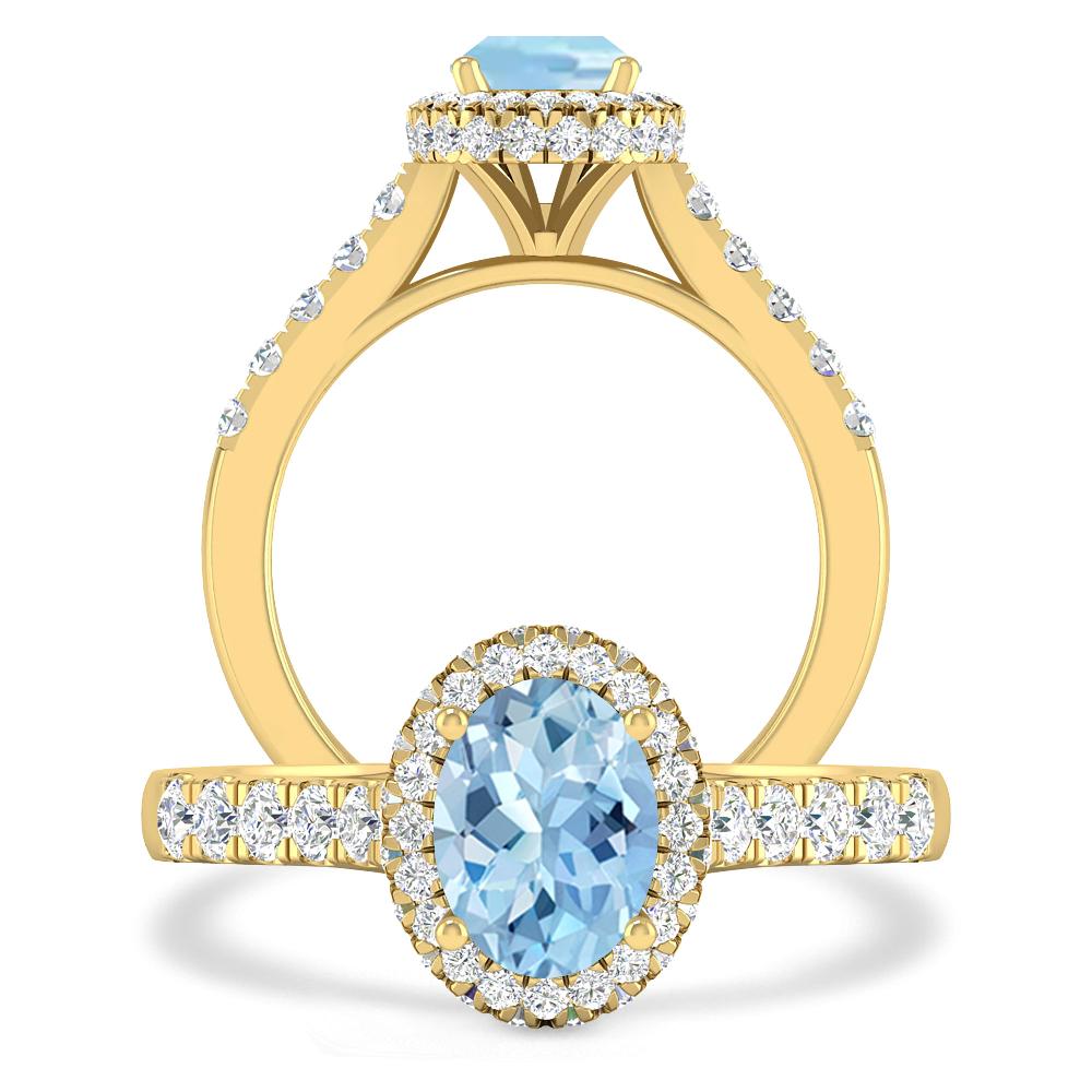 Yellow Gold - Aquamarine