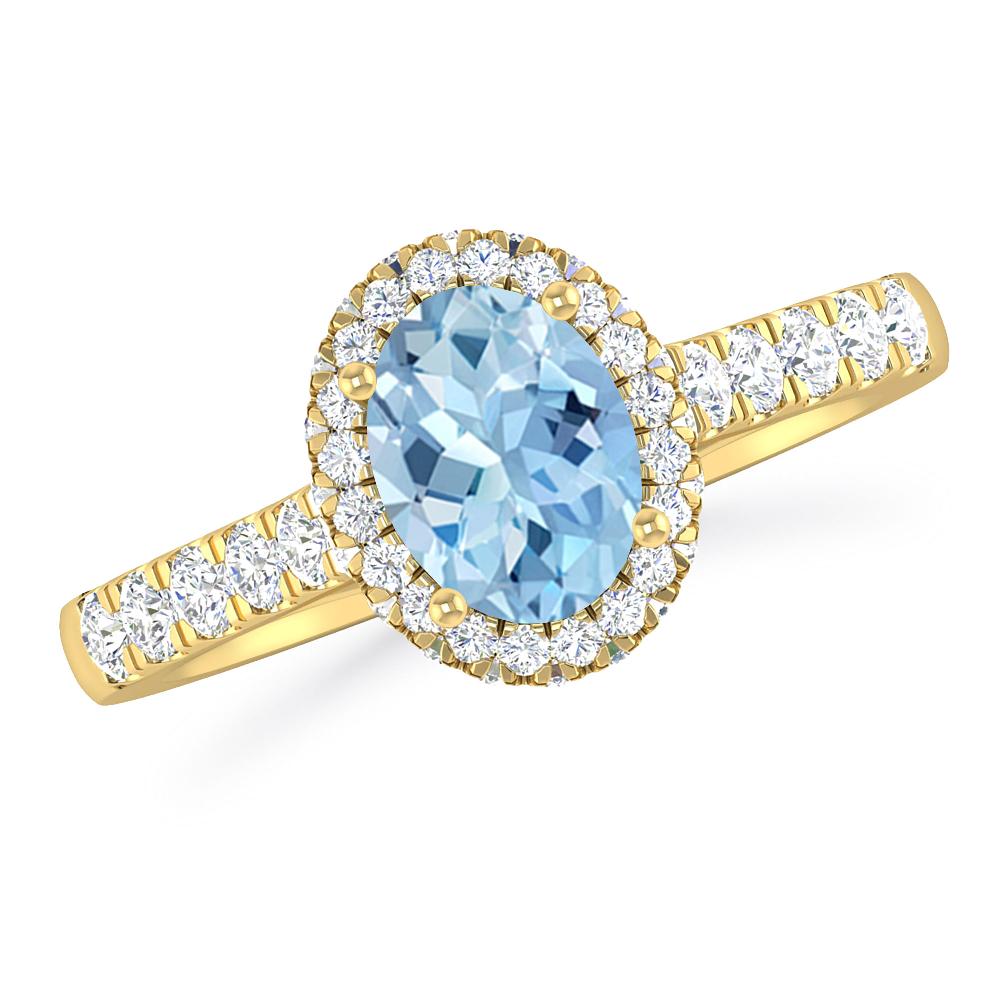 Yellow Gold - Aquamarine