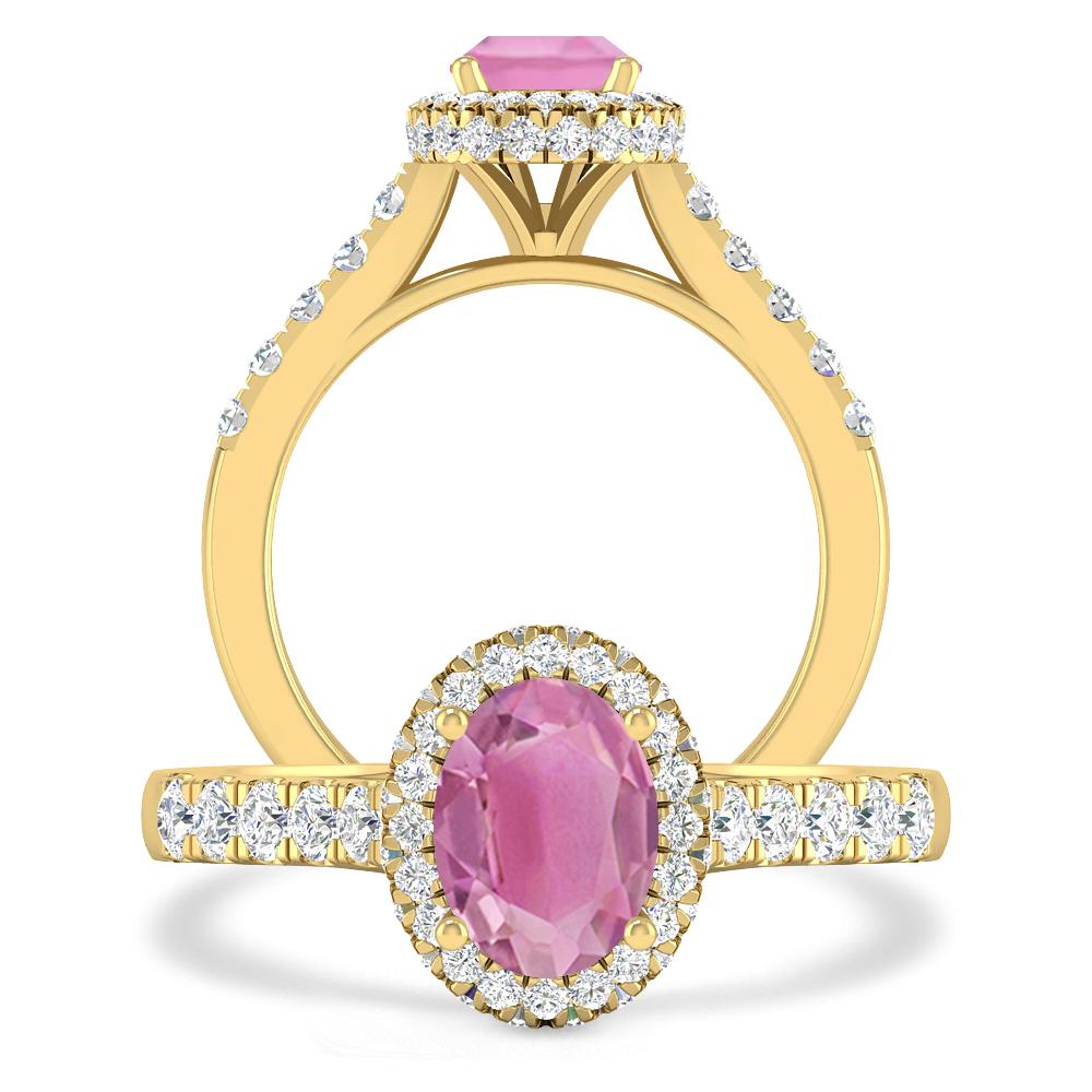 Yellow Gold - Pink Tourmaline