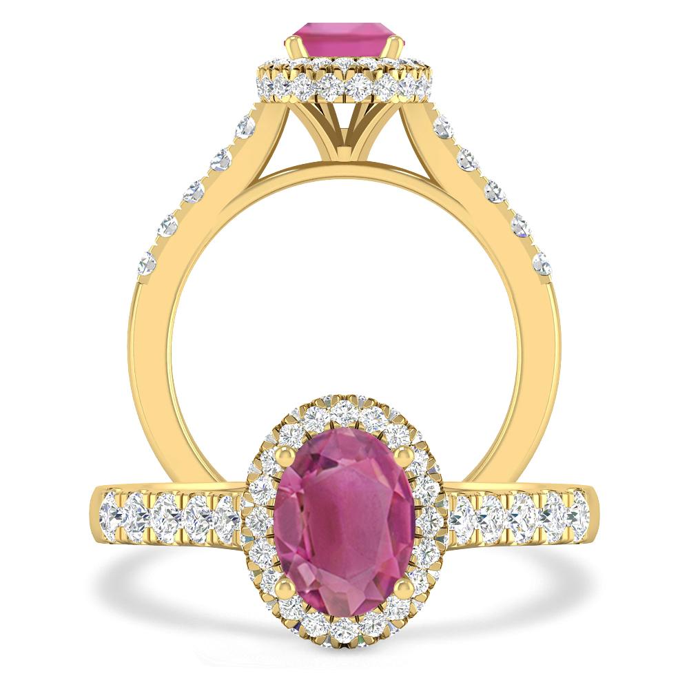 Yellow Gold - Pink Tourmaline