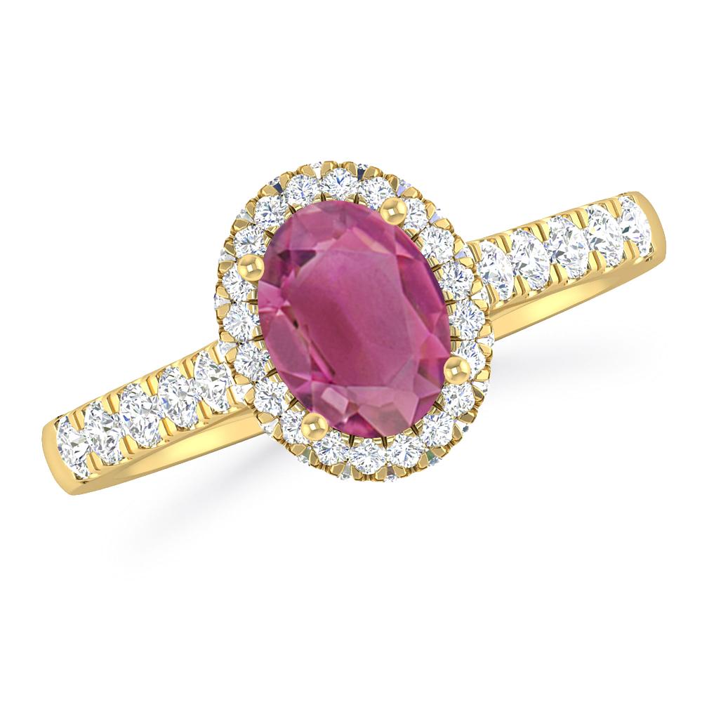 Yellow Gold - Pink Tourmaline