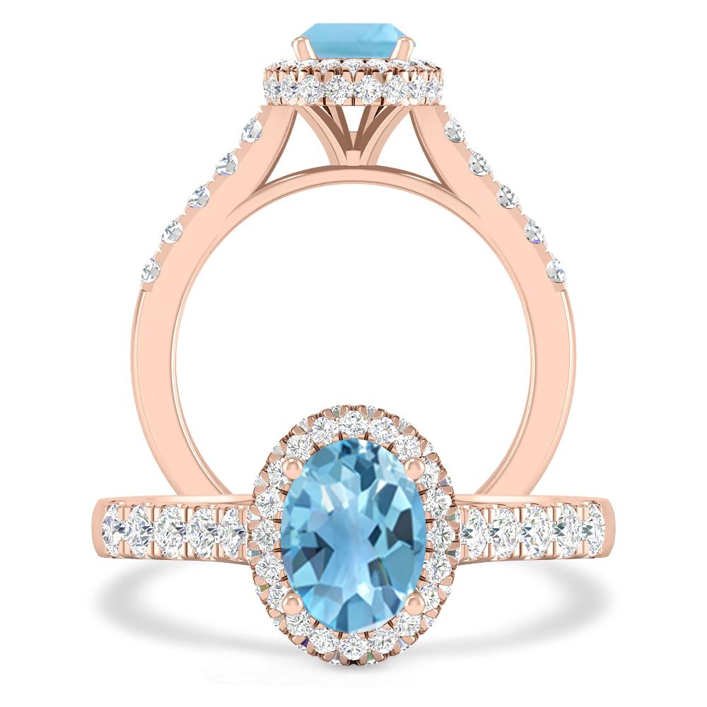 Rose Gold - Blue Topaz