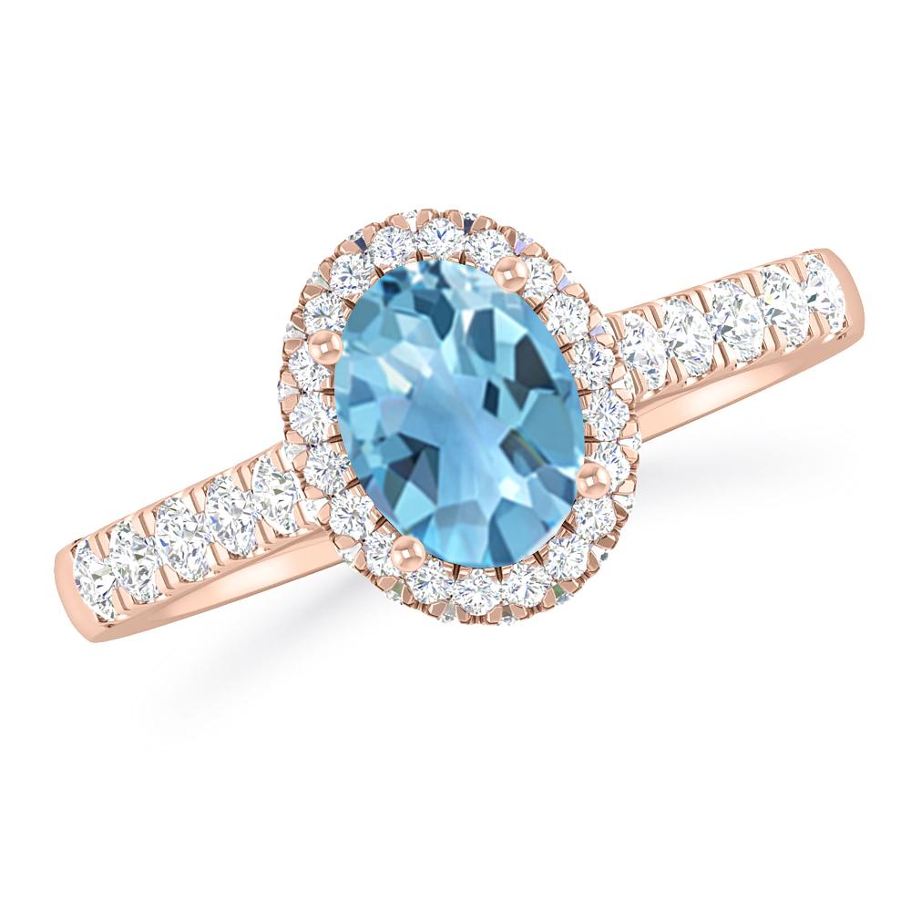 Rose Gold - Blue Topaz