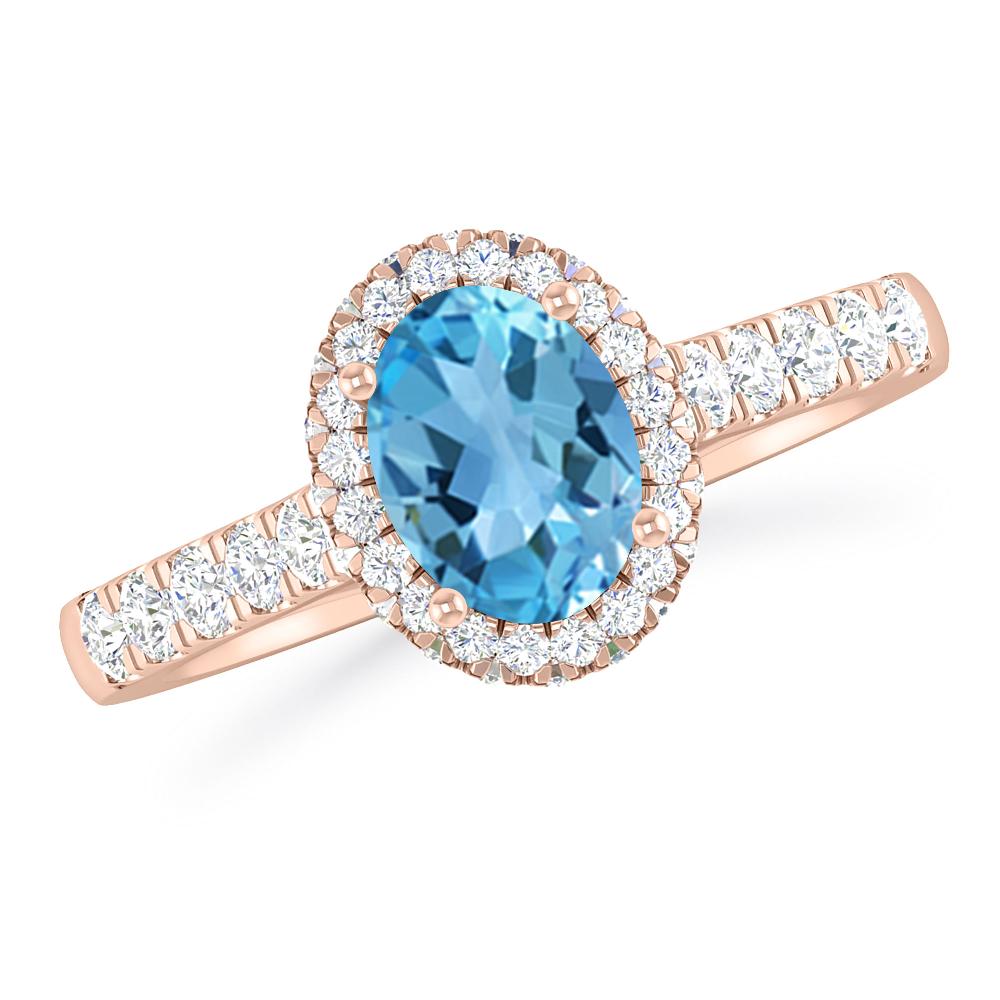 Rose Gold - Blue Topaz