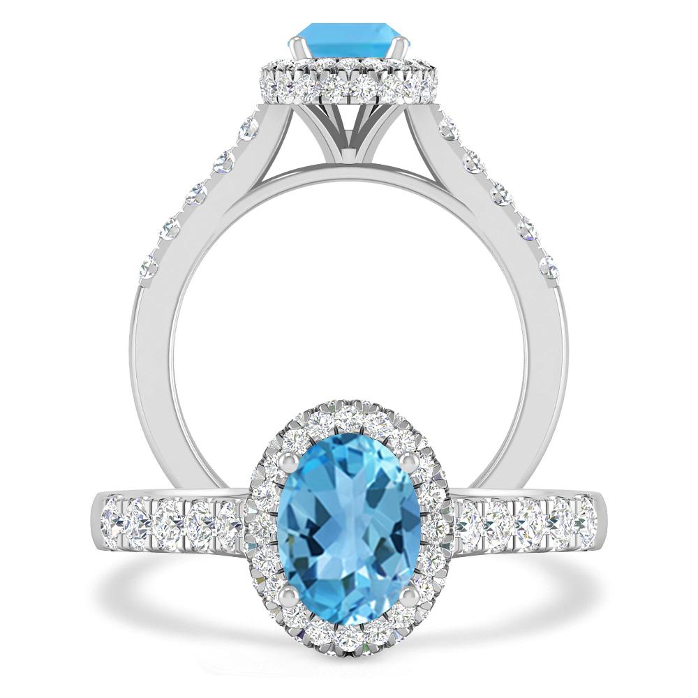 White Gold - Blue Topaz