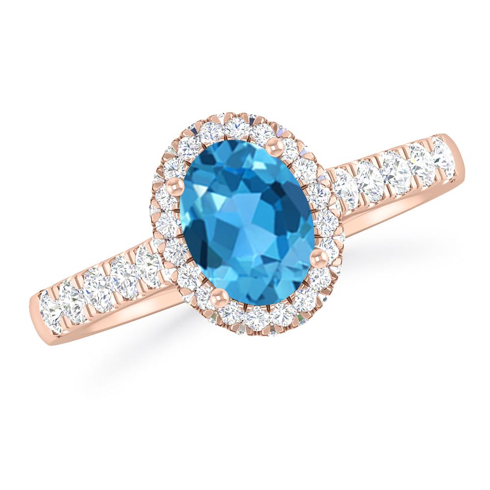 Rose Gold - Blue Topaz