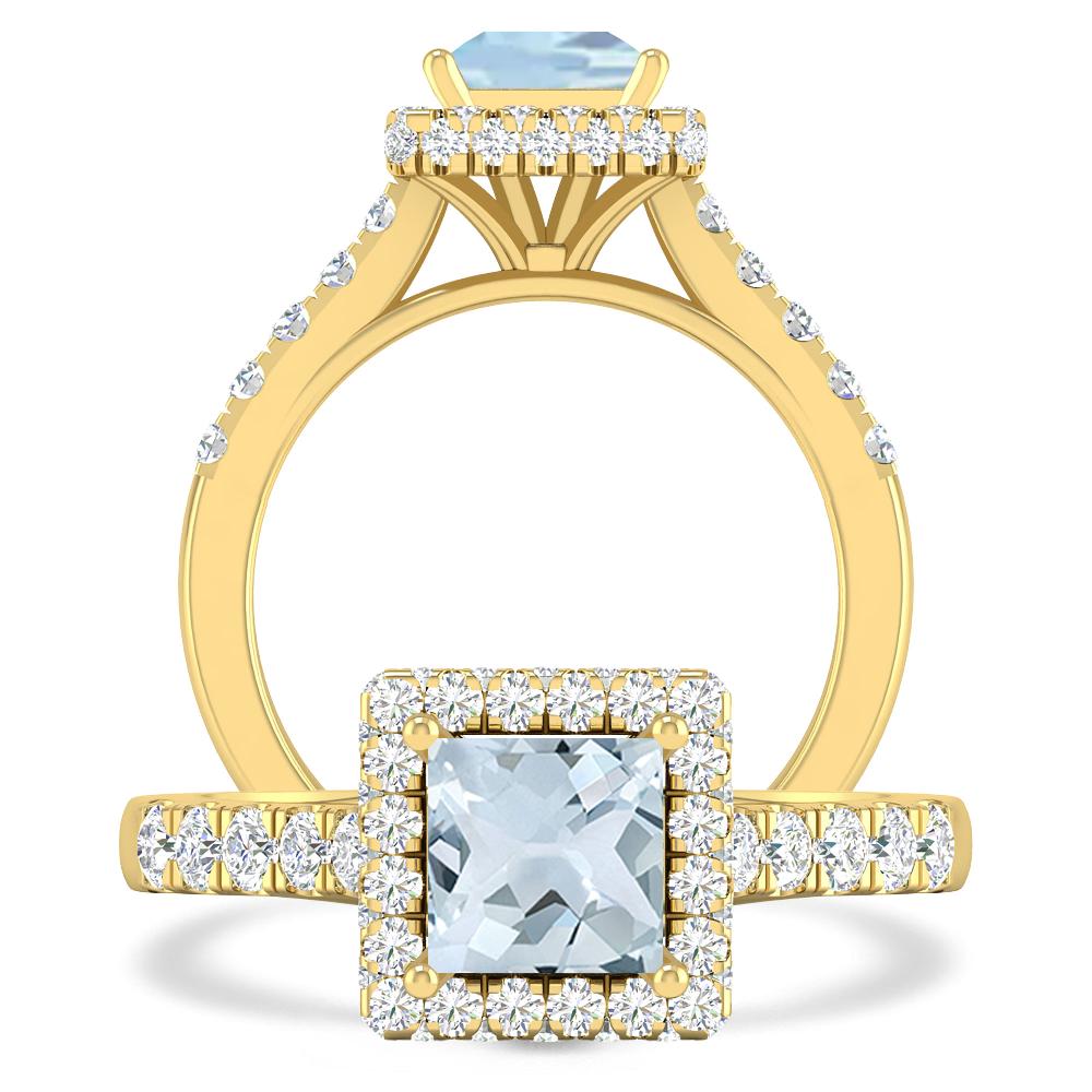 Yellow Gold - Aquamarine