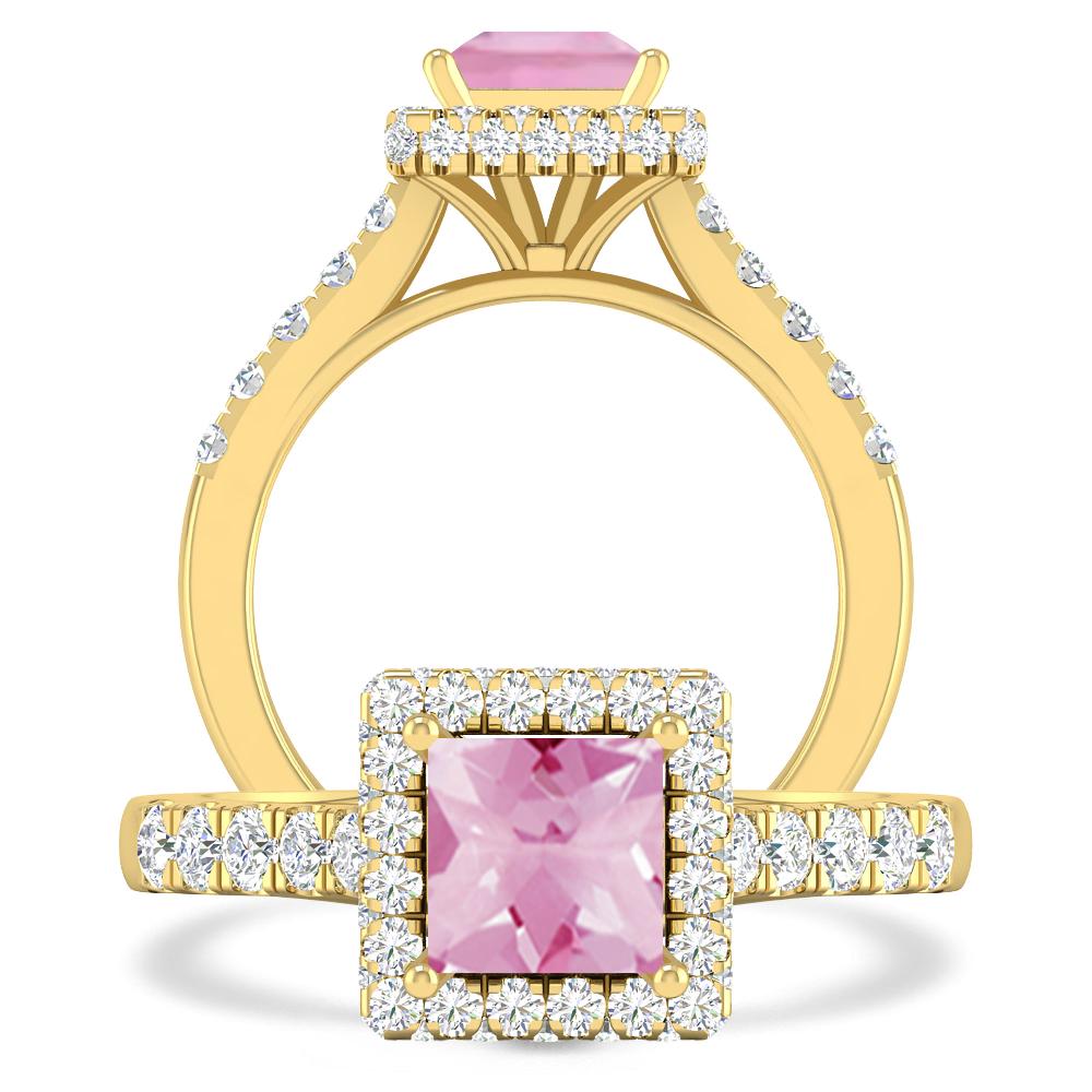 Yellow Gold - Pink Tourmaline