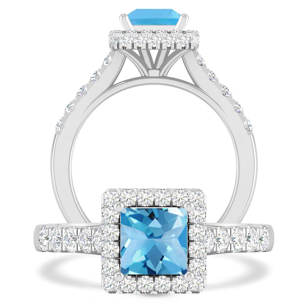 White Gold - Blue Topaz