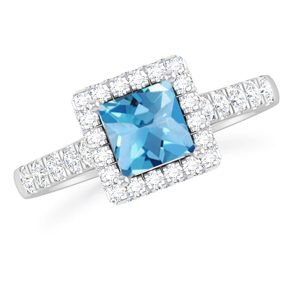 White Gold - Blue Topaz