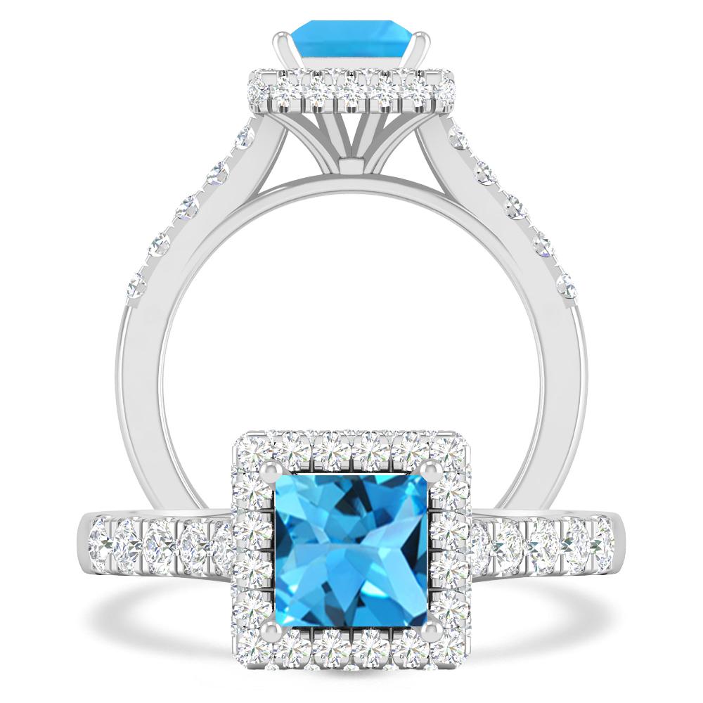 White Gold - Blue Topaz
