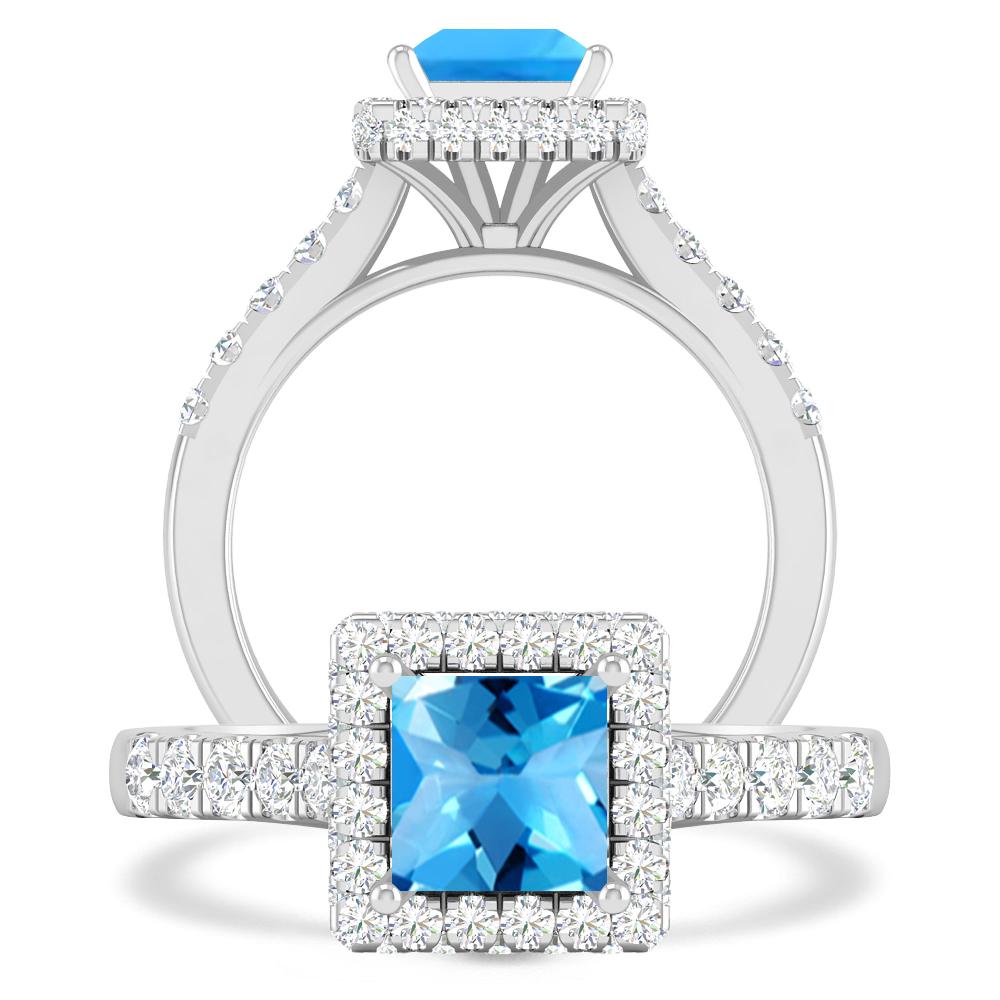 White Gold - Blue Topaz