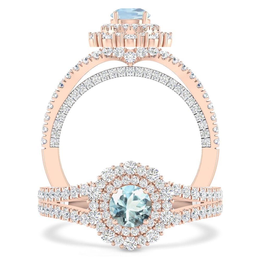 Rose Gold - Aquamarine